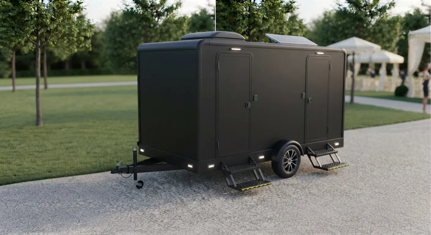 2 stall restroom trailer from our Schaumburg fleet
