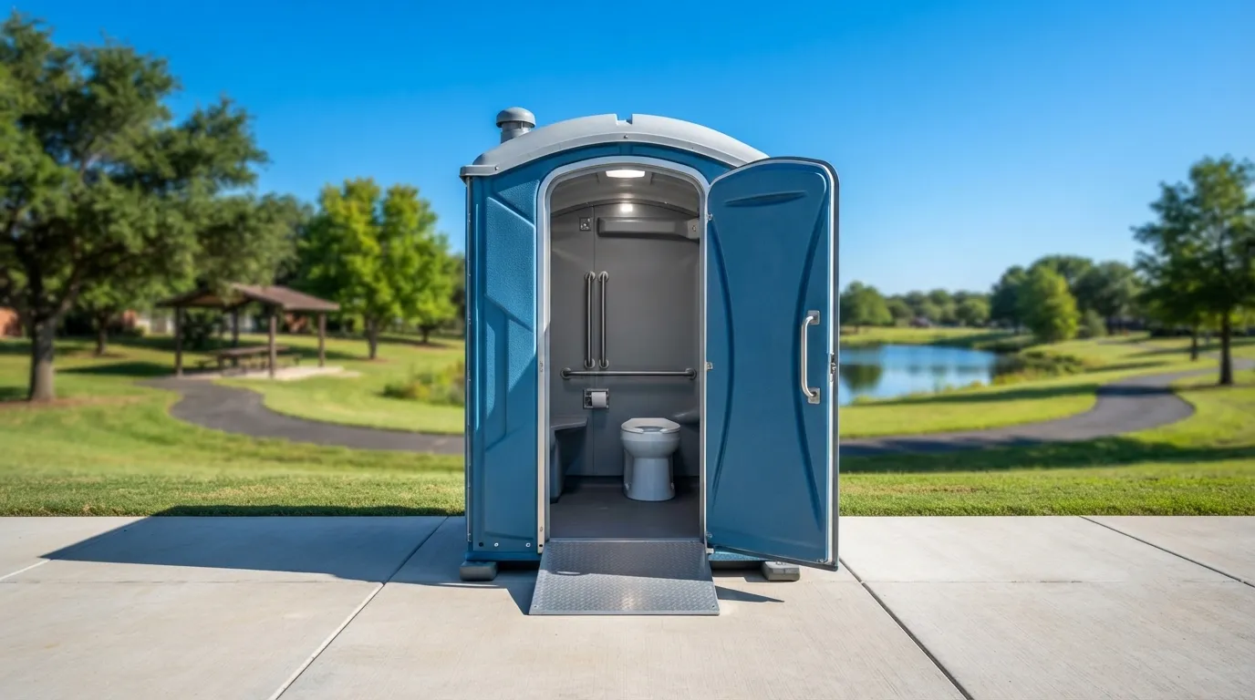 ADA accessible porta potty from our Schaumburg fleet